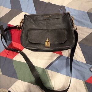 Marc Jacobs Black Crossbody Bag with Gold Accents